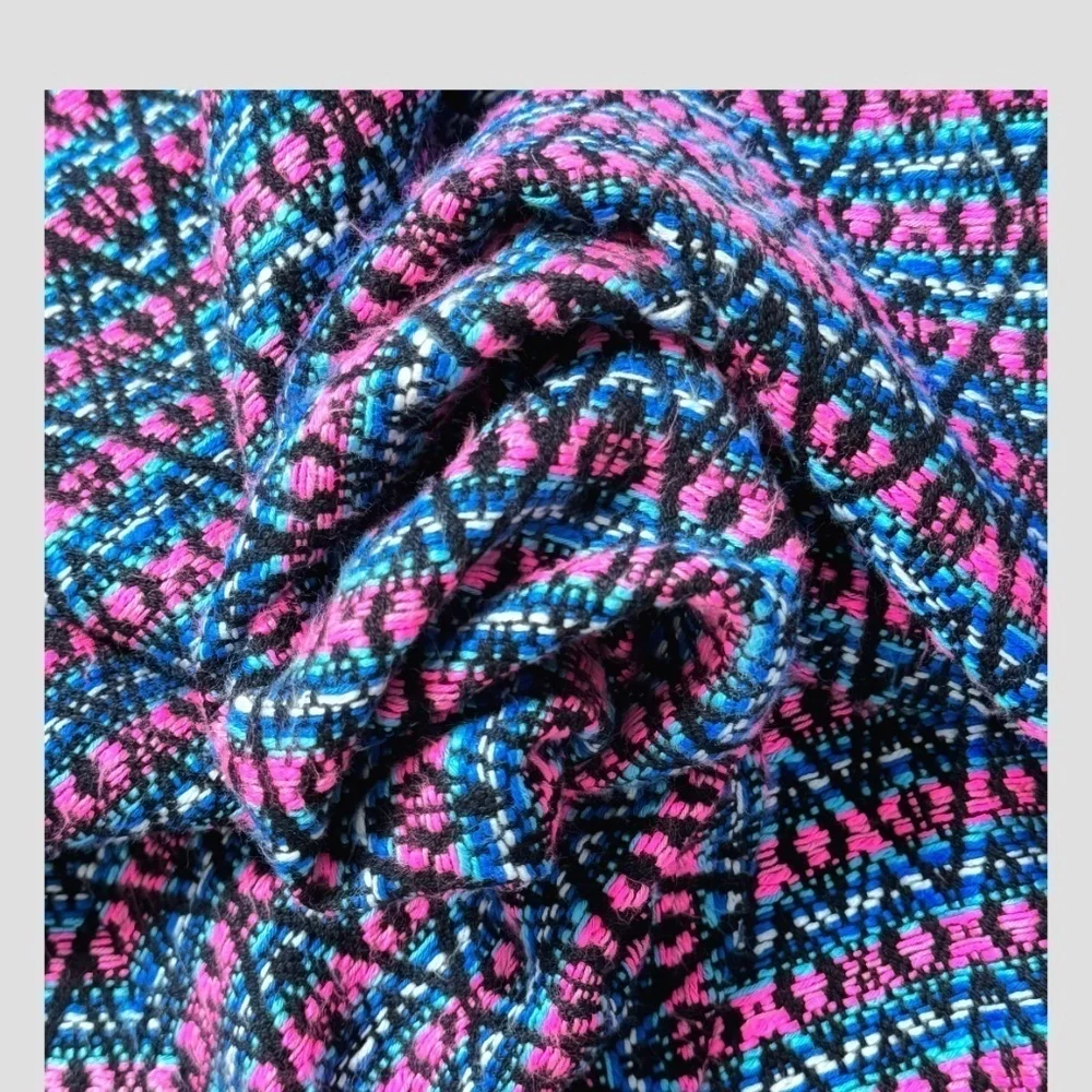 Matthew Williamson A- Line Skirt Detachable Belt Textured Fabric Pink Blue Print